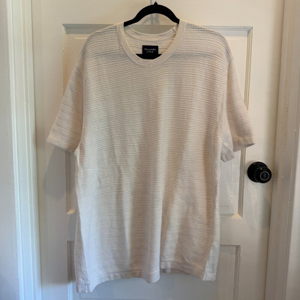 White Knit Shirt Short Sleeve